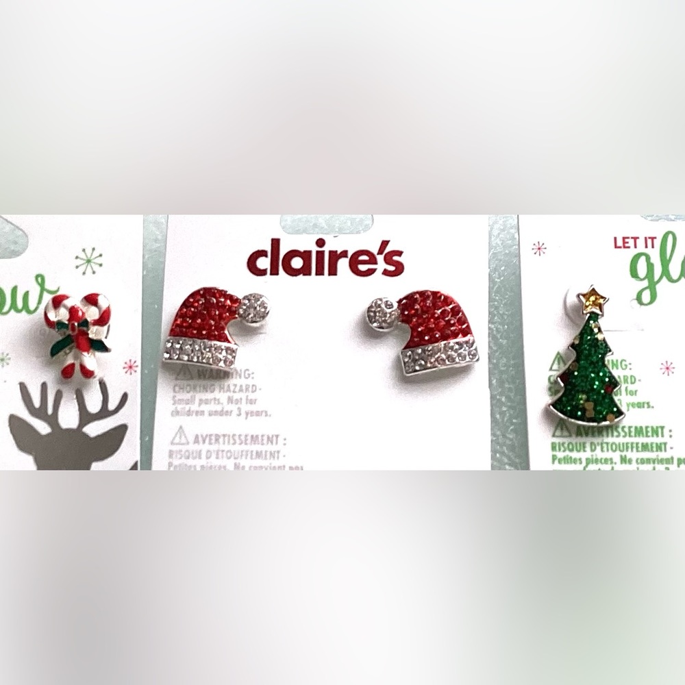 NEW Christmas 3 set shiny earrings